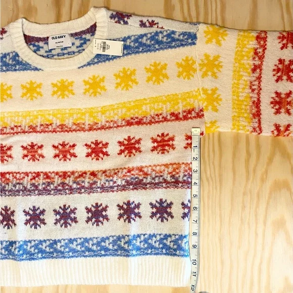 ON Fair Isle Snowflake Sweater rainbow spacedye GIRLS 2X (18) plus NWT - Picture 7 of 8